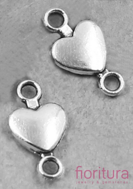 ŁĄCZNIK SERCE 15x8x2MM KOLOR STARE SREBRO 