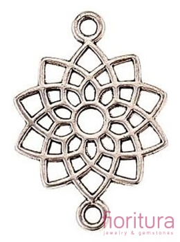 ŁĄCZNIK CZAKRA KORONY 20x14x1,5MM KOLOR STARE SREBRO