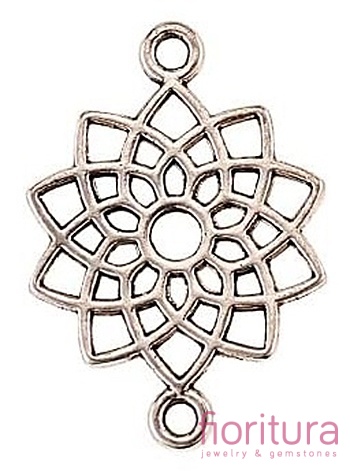 ŁĄCZNIK CZAKRA KORONY 20x14x1,5MM KOLOR STARE SREBRO
