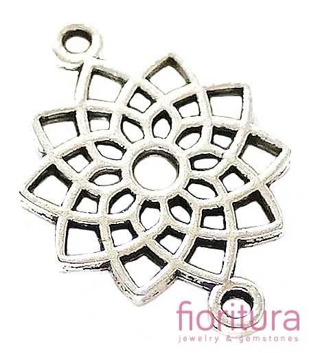 ŁĄCZNIK CZAKRA KORONY 20x14x1,5MM KOLOR STARE SREBRO