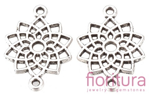 ŁĄCZNIK CZAKRA KORONY 20x14x1,5MM KOLOR STARE SREBRO