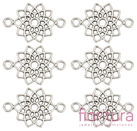 ŁĄCZNIK CZAKRA KORONY 20x14x1,5MM KOLOR STARE SREBRO