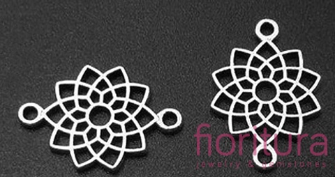 ŁĄCZNIK CZAKRA KORONY 20x14x1,5MM KOLOR STARE SREBRO