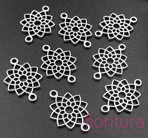 ŁĄCZNIK CZAKRA KORONY 20x14x1,5MM KOLOR STARE SREBRO