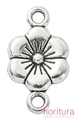  ŁĄCZNIK KWIAT 18x10x2MM KOLOR STARE SREBRO