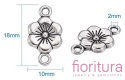  ŁĄCZNIK KWIAT 18x10x2MM KOLOR STARE SREBRO