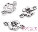  ŁĄCZNIK KWIAT 18x10x2MM KOLOR STARE SREBRO