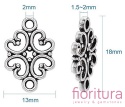 ŁĄCZNIK KWIAT 18x13x1,5MM KOLOR STARE SREBRO