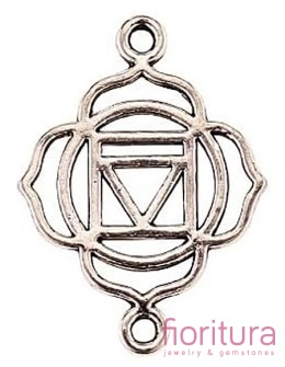  ŁĄCZNIK CZAKRA PODSTAWY MULADHARA 20x15x1,5MM KOLOR STARE SREBRO 