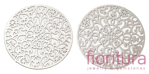 ŁĄCZNIK AŻUROWY KWIAT ZAWIESZKA KOŁO 30x0,3MM KOLOR PLATINUM