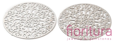 ŁĄCZNIK AŻUROWY KWIAT ZAWIESZKA KOŁO 30x0,3MM KOLOR PLATINUM