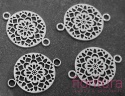  ŁĄCZNIK OKRĄGŁY Z KWIATEM 20x14x1MM KOLOR STARE SREBRO