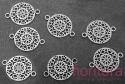  ŁĄCZNIK OKRĄGŁY Z KWIATEM 20x14x1MM KOLOR STARE SREBRO