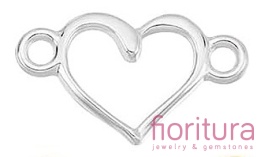  ŁĄCZNIK SERCE 8x14,5x1MM KOLOR STARE SREBRO 