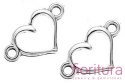 ŁĄCZNIK SERCE 8x14,5x1MM KOLOR STARE SREBRO 