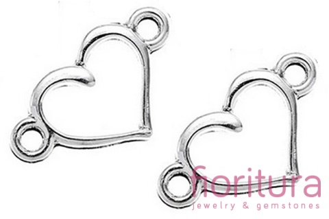  ŁĄCZNIK SERCE 8x14,5x1MM KOLOR STARE SREBRO 