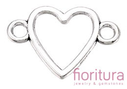  ŁĄCZNIK SERCE 16x23x1,5MM KOLOR STARE SREBRO 