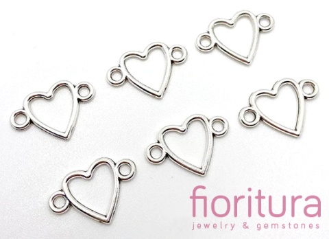  ŁĄCZNIK SERCE 16x23x1,5MM KOLOR STARE SREBRO 