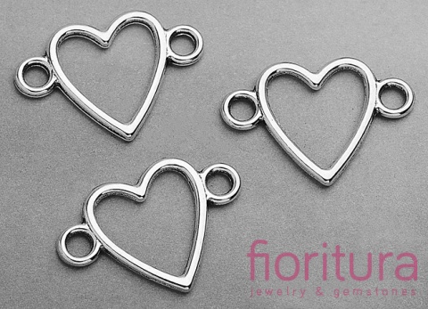  ŁĄCZNIK SERCE 16x23x1,5MM KOLOR STARE SREBRO 