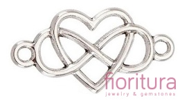   ŁĄCZNIK SERCE W NIESKOŃCZONOŚCI 12,5x24x2MM KOLOR STARE SREBRO 