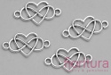   ŁĄCZNIK SERCE W NIESKOŃCZONOŚCI 12,5x24x2MM KOLOR STARE SREBRO 