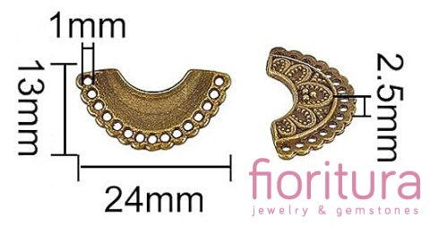 PODSTAWA KOLCZYKA 13x24x2,5MM KOLOR STARE SREBRO