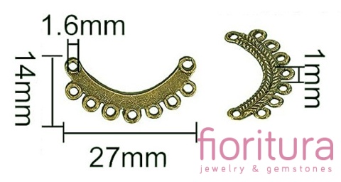 PODSTAWA KOLCZYKA 27x14x1MM KOLOR STARE SREBRO