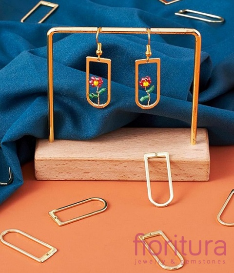 PODSTAWA KOLCZYKA  ŁĄCZNIK, ROZDZIELACZ, ZAWIESZKA KSZTAŁT ŁUKU 30x12,5x1MM KOLOR JASNE ZŁOTO