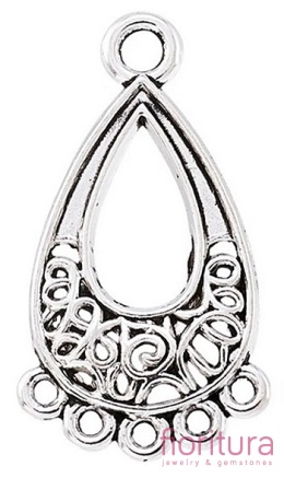 PODSTAWA KOLCZYKA 28x15,5x1MM KOLOR STARE SREBRO