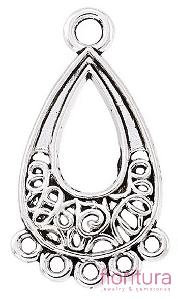 PODSTAWA KOLCZYKA 28x15,5x1MM KOLOR STARE SREBRO