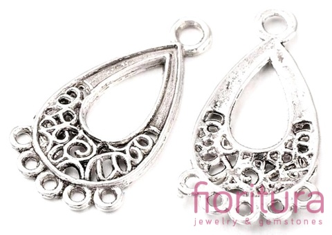 PODSTAWA KOLCZYKA 28x15,5x1MM KOLOR STARE SREBRO