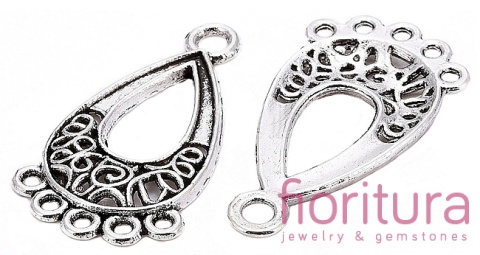 PODSTAWA KOLCZYKA 28x15,5x1MM KOLOR STARE SREBRO