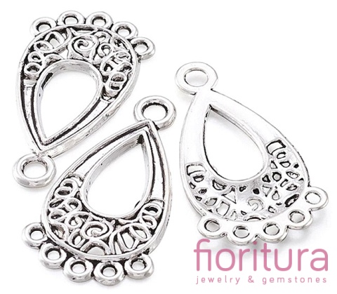 PODSTAWA KOLCZYKA 28x15,5x1MM KOLOR STARE SREBRO