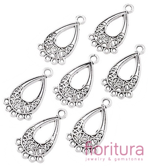 PODSTAWA KOLCZYKA 28x15,5x1MM KOLOR STARE SREBRO