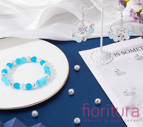 PRZEKŁADKA FILIGRANOWA AŻUROWA KULA 8MM KOLOR SREBRNY