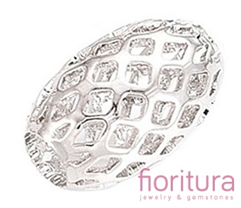 PRZEKŁADKA AŻUROWA OWAL 12x8MM KOLOR PLATINUM