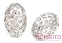 PRZEKŁADKA AŻUROWA OWAL 12x8MM KOLOR PLATINUM
