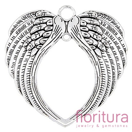 ZAWIESZKA SKRZYDŁA ANIOŁA 72,5x68x4MM KOLOR STARE SREBRO