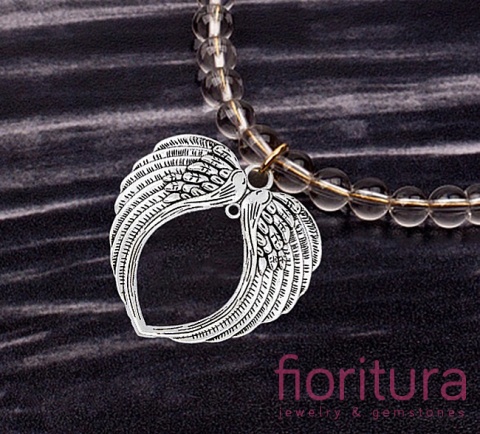 ZAWIESZKA SKRZYDŁA ANIOŁA 72,5x68x4MM KOLOR STARE SREBRO