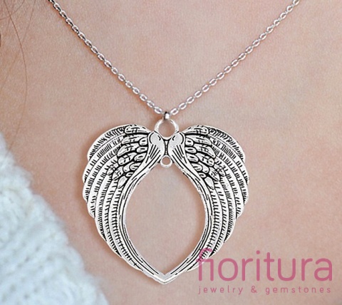 ZAWIESZKA SKRZYDŁA ANIOŁA 72,5x68x4MM KOLOR STARE SREBRO