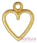 ZAWIESZKA AŻUROWE SERCE 14x11,5x1MM KOLOR ZŁOTY