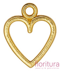 ZAWIESZKA AŻUROWE SERCE 14x11,5x1MM KOLOR ZŁOTY