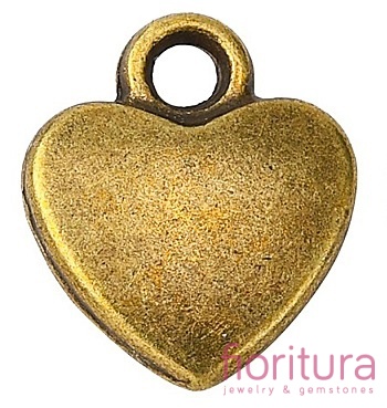ZAWIESZKA SERCE 12x10x2,5MM KOLOR STARE ZŁOTO