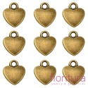 ZAWIESZKA SERCE 12x10x2,5MM KOLOR STARE ZŁOTO