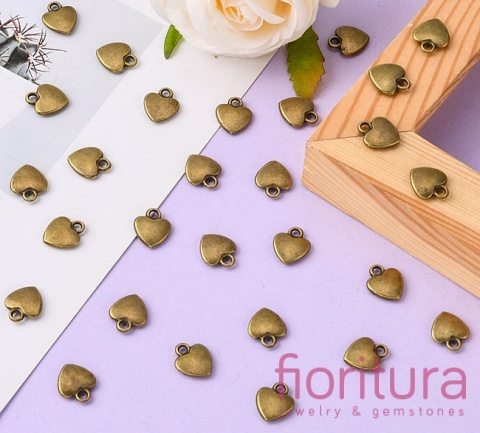 ZAWIESZKA SERCE 12x10x2,5MM KOLOR STARE ZŁOTO