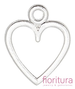ZAWIESZKA AŻUROWE SERCE 14x11,5x1MM KOLOR SREBRNY