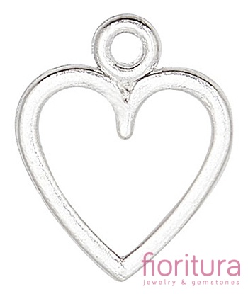 ZAWIESZKA AŻUROWE SERCE 14x11,5x1MM KOLOR SREBRNY