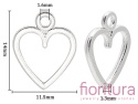 ZAWIESZKA AŻUROWE SERCE 14x11,5x1MM KOLOR SREBRNY