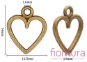ZAWIESZKA AŻUROWE SERCE 14x11,5x1MM KOLOR STARE ZŁOTO