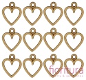 ZAWIESZKA AŻUROWE SERCE 14x11,5x1MM KOLOR STARE ZŁOTO